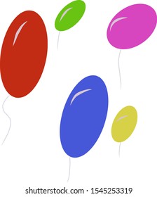 there are five balloons that are flying.