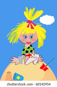 There are  forgotten toys forgotten in the sandbox.