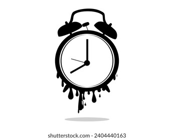 There is little time left. Melting clock icon. vector 