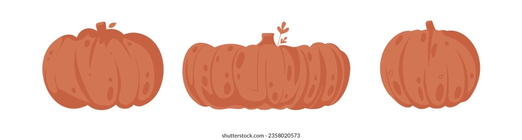 There are lots of large, orange pumpkins in the fall. Cartoon style.