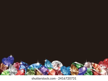 There are many colored gems in the background below the picture