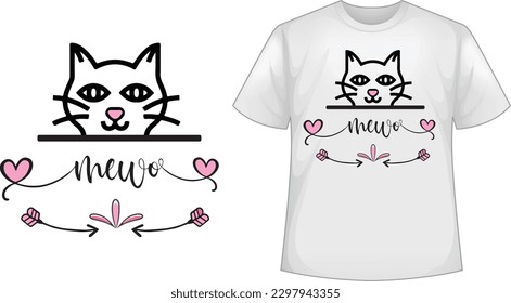 There are many different cat t-shirt designs..
These cute high quality clip art images are used in your projects..
You can use them for t-shirts, mugs, caps, pillows, stickers, invitation cards 