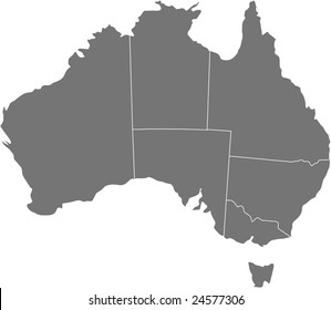 There is a map of Australia country