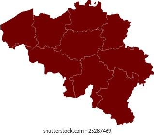 There is a map of Belgium country