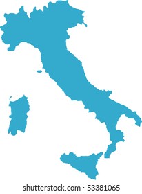 There is a map of Italy country