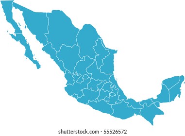 There is a map of Mexico country