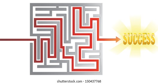 There is no path to success without obstacles and problems, create by vector