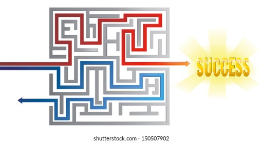 There is no path to success without obstacles and problems and many of them may quit before reaching the goal, create by vector