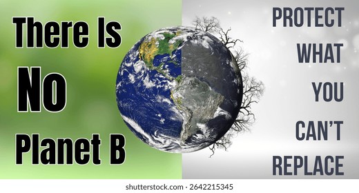 There Is No Planet B - impactante bandeira ambiental destacando mudanças climáticas, sustentabilidade, e consciência global. Perfeito para o Dia da Terra, campanhas ecológicas e materiais educacionais.