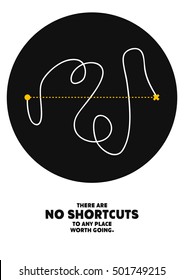 There are no shortcuts to any place worth going. (Motivational Startup Quote Vector Poster Design)