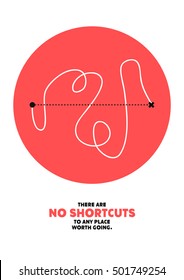 There are no shortcuts to any place worth going. (Motivational Startup Quote Vector Poster Design)