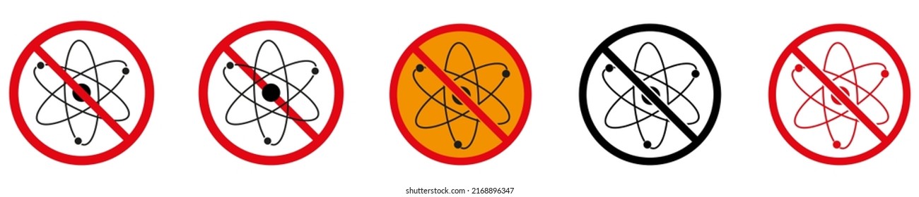 There is no sign of an atom or nucleus. Scientific atom symbol, simple icon. Vector illustration eps10