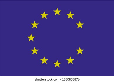 There is no star on the flag of the European Union. Britain left the EU. Vector illustration