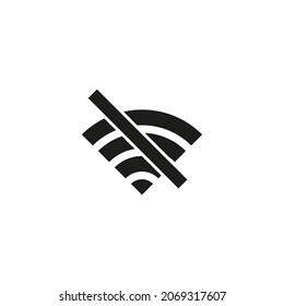 WLAN ist nicht vorhanden. Einfache Vektorgrafik auf weißem Hintergrund.