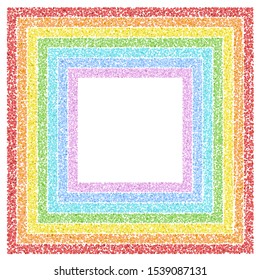 There are numerous hearts in this rainbow square window. It looks like a colorful flowers when viewed from the top view.