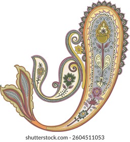 there is paisley ethnic elelment vector 