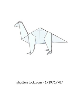 There is a paper Apatosaurus on white isolated background, vector illustration can be prints, logos, stickers or it can good as an element of design for Hobby, Children’s goods or education topics.