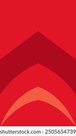 There is a prominent red arrow pointing upwards on a red background