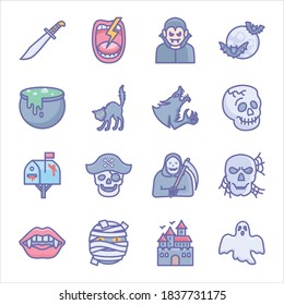 there are a set of 20 Halloween icons.
 