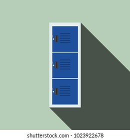 There are several lockers that can be seen at the stadium, such as the school office. School lockers, school buildings, office buildings, airport train, station
