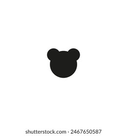 There is a silhouette of a teddy bear displayed against a white background