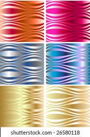 There are six samples of bright color silk