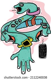 There is snake in every big story illustartion