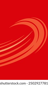 There is a striking red swirl design displayed on a red background