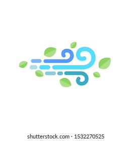 There is a strong wind or storm symbol indicating the weather icon vector.