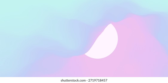 Es gibt Sonne und Wolken am Himmel. Naturhintergrund. Modernes Muster. 3D-Vektorgrafik für Broschüre, Poster, Präsentation, Flyer oder Banner.