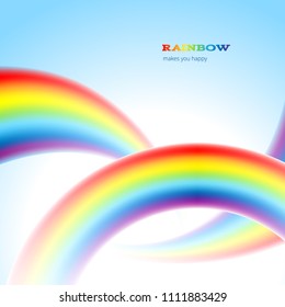 There are thee rainbows in the sky. Multicolor background for your design.