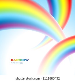 There are thee rainbows in the sky. Multicolor background for your design.