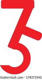there are three numbers, namely the number 3.7, and the number 5. then combined to form a great form.
Suitable for use on a logo.