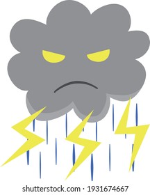 There are thunderstorm and thunder cloud
