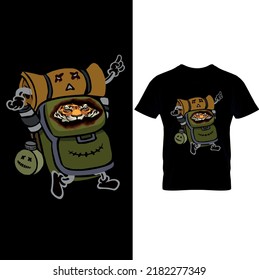 There is a tiger inside the bag and the bag is running out of fear.T shirt graphics.Custom print design for all types of surfaces.Tiger illustration art.Hunting Tiger T-shirt Design.