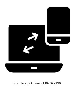 There are two pairing devices, a laptop and a smartphone with arrows