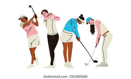 There are variations in the format of golf, not just putting the ball into the hole. Golf can be played by men, women, or teams consisting of a mix of both.