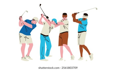 There are variations in the format of golf, not just putting the ball into the hole. Golf can be played by men, women, or teams consisting of a mix of both.