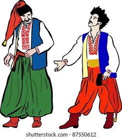 there were two Ukrainian men in their national costumes