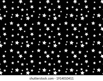 There are white stars on a black background.