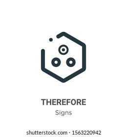 Therefore symbol vector icon on white background. Flat vector therefore symbol icon symbol sign from modern signs collection for mobile concept and web apps design.