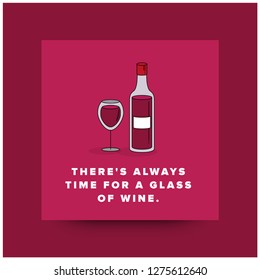 Wine Little Laugh Quote Poster Design Stock Vector (Royalty Free ...