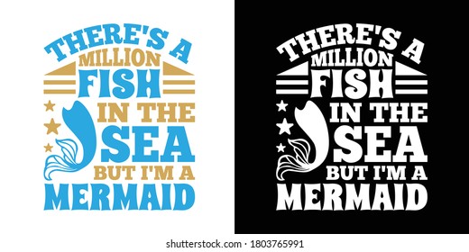 There's A Million Fish In The Sea Printable Vector Illustration