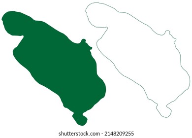 Therese island (Republic of Seychelles, Indian Ocean, Inner Islands) map vector illustration, scribble sketch Ile Thérese map