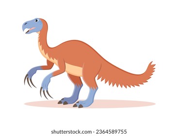 Therizinosaurus Dinosaur Cartoon Character Vector Illustration