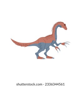 Therizinosaurus dinosaur character, cartoon animal. Stegosaurus cartoon character, ancient lizard baby dino. Vector stegosaurus prehistoric predator animal