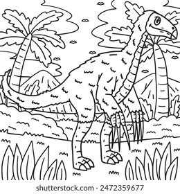 Therizinosaurus Dinosaur Coloring Page for Kids