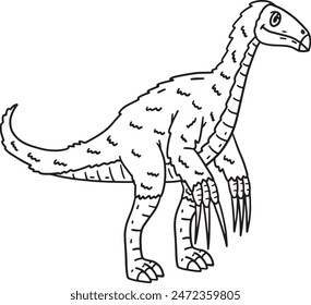 Therizinosaurus Dinosaur Isolated Coloring Page