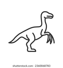 Therizinosaurus, linear icon. Dinosaur. Line with editable stroke