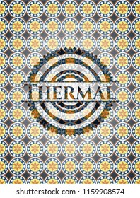 Thermal arabesque style badge. arabic decoration.